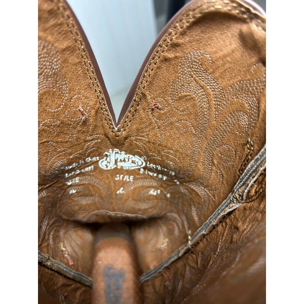 Justin Leather Cowboy western women’s leather suede Boots Embroidered Size 7.5. - Picture 5 of 7